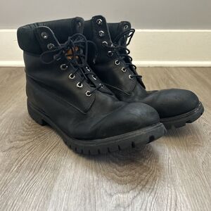 Timberland Mens Size 13 Premium Waterproof 6 inch Black Nubuck Work Boots READ